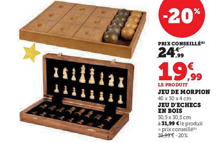 Jeu d'échecs en bois