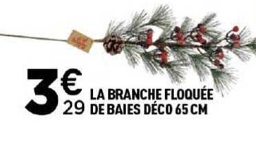 LA BRANCHE FLOQUÉE DE BAIES DÉCO 65 CM