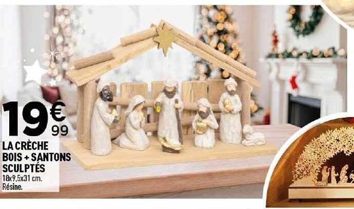 LA CRÈCHE BOIS + SANTONS SCULPTÉS