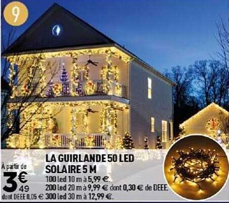 LA GUIRLANDE 50 LED SOLAIRE 5 M