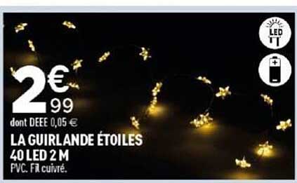 LA GUIRLANDE ÉTOILES 40 LED 2 M