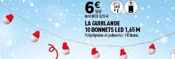 LA GUIRLANTE 10 BONNETS LED 1,65 M