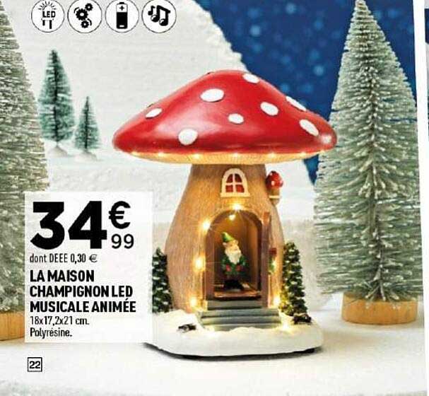 LA MAISON CHAMPIGNON LED MUSICALE ANIMÉE