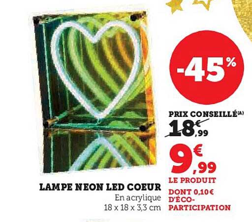 LAMPE NEON LED COEUR