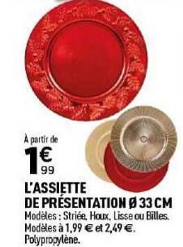 L'ASSIETTE DE PRÉSENTATION Ø 33 CM