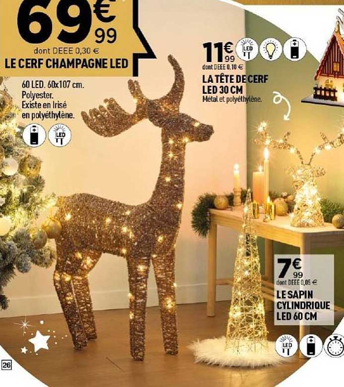 LE CERF CHAMPAGNE LED