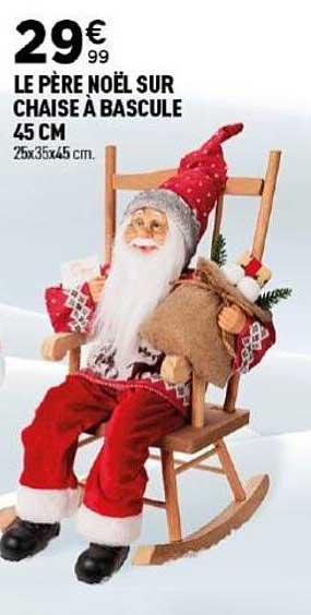 LE PÈRE NOËL SUR CHAISE À BASCULE 45 CM