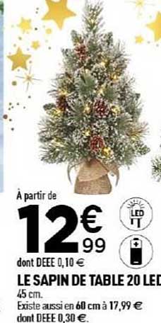 LE SAPIN DE TABLE 20 LED 45 cm