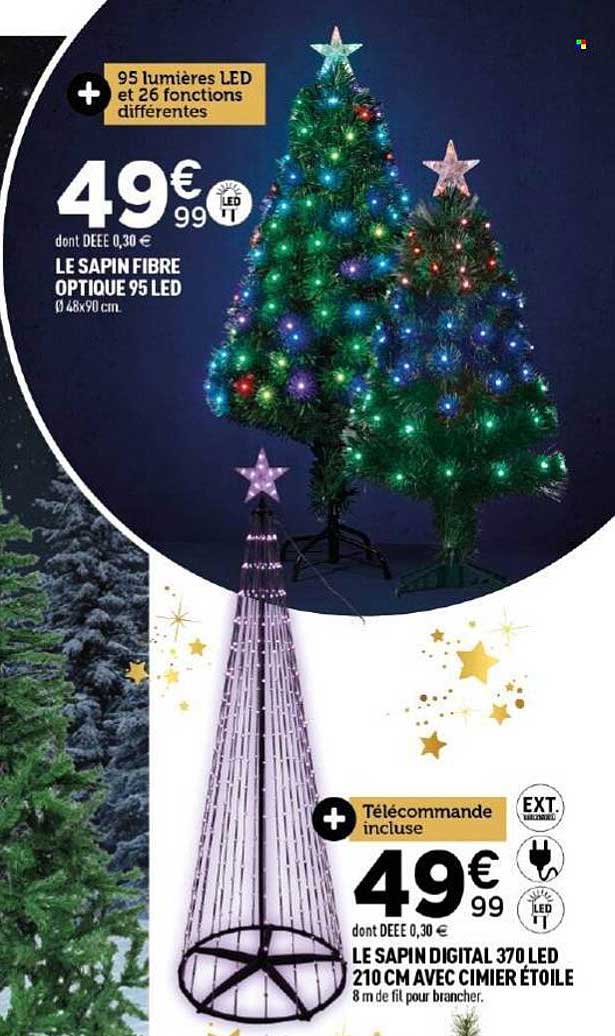 LE SAPIN DIGITAL 370 LED 210 CM AVEC CIMIER ÉTOILE