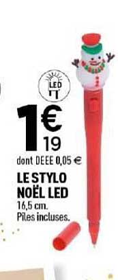 LE STYLO NOËL LED