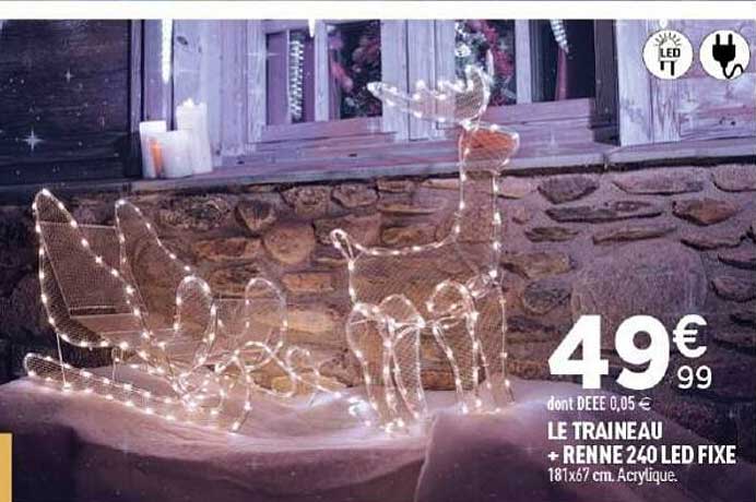 LE TRAINEAU + RENNE 240 LED FIXE