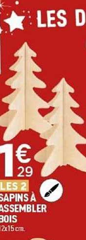 LES 2 SAPINS À ASSEMBLER EN BOIS
