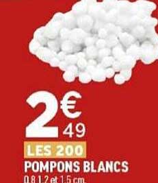 LES 200 POMPONS BLANCS
