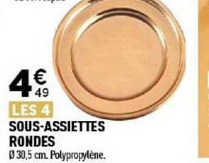 LES 4 SOUS-ASSIETTES RONDES