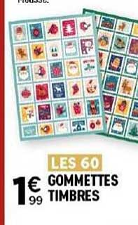 LES 60 GOMMETTES TIMBRES