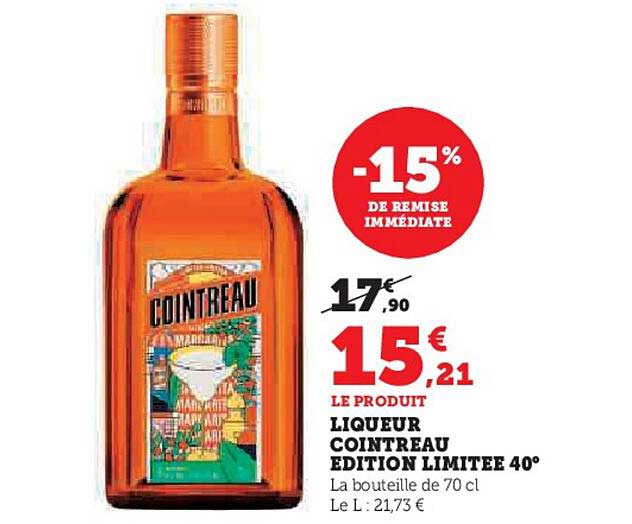 LIQUEUR COINTREAU EDITION LIMITEE 40°