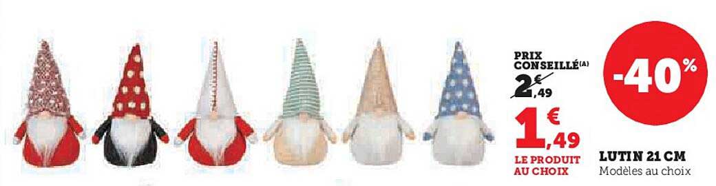 LUTIN 21 CM Modèles au choix