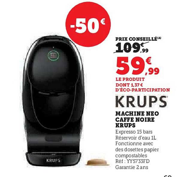 MACHINE NEO CAFFE NOIRE KRUPS