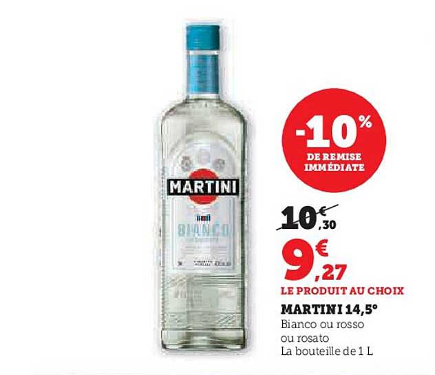MARTINI 14,5° - Bianco ou rosso ou rosato