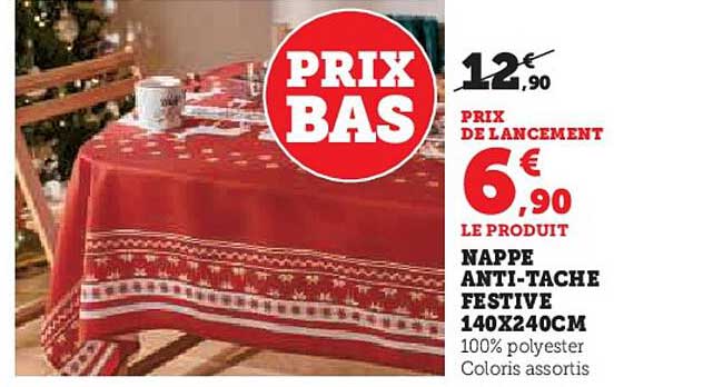 NAPPE ANTI-TACHE FESTIVE 140X240CM