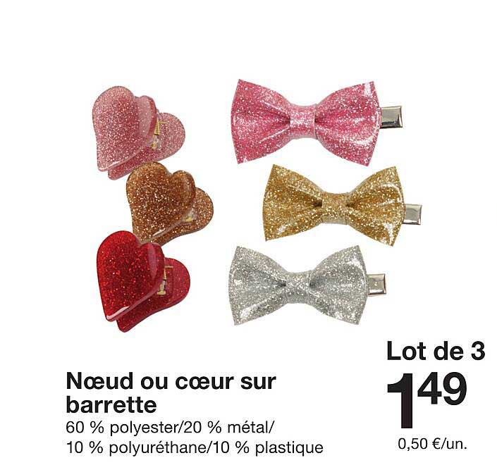 Nœud ou cœur sur barrette