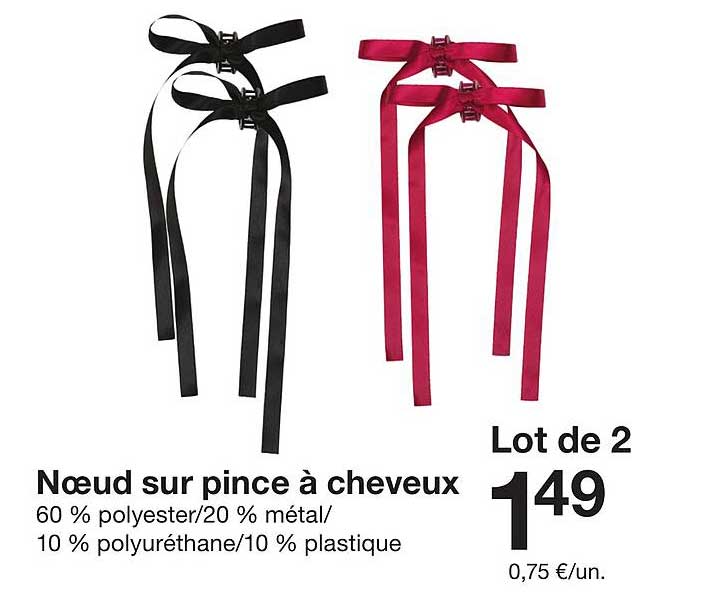 Noeud sur pince à cheveux