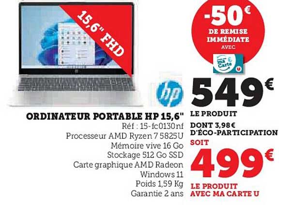 ORDINATEUR PORTABLE HP 15,6"