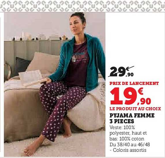 PYJAMA FEMME 3 PIECES