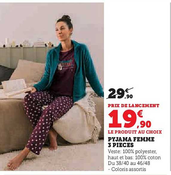 PYJAMA FEMME 3 PIECES