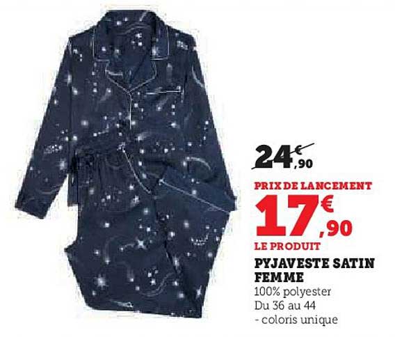 PYJAVESTE SATIN FEMME