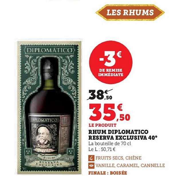 RHUM DIPLOMATICO RESERVA EXCLUSIVA 40°