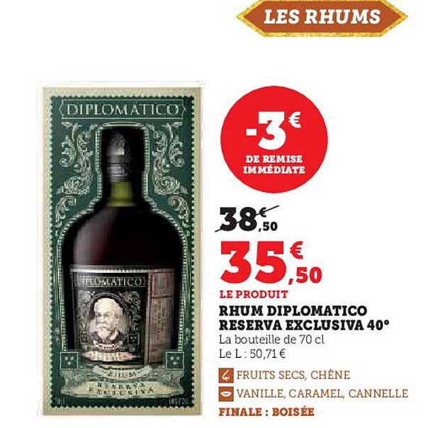 RHUM DIPLOMATICO RESERVA EXCLUSIVA 40°