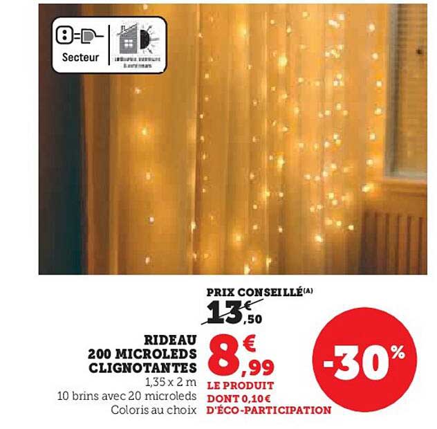 RIDEAU 200 MICROLED CLIGNOTANTES
