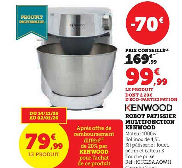 ROBOT PATISSIER MULTIFONCTION KENWOOD
