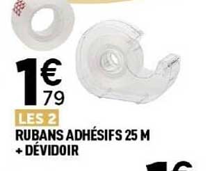RUBANS ADHÉSIFS 25 M + DÉVIDOIR