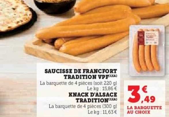 SAUCISSE DE FRANCFORT TRADITION VPF