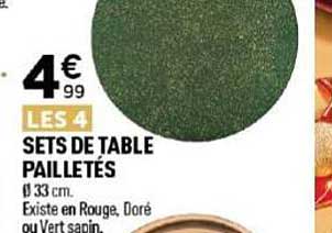 SETS DE TABLE PAILLETÉS