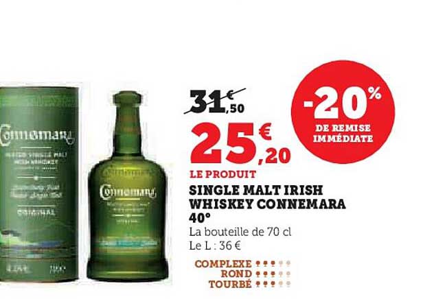 SINGLE MALT IRISH WHISKEY CONNEMARA 40°