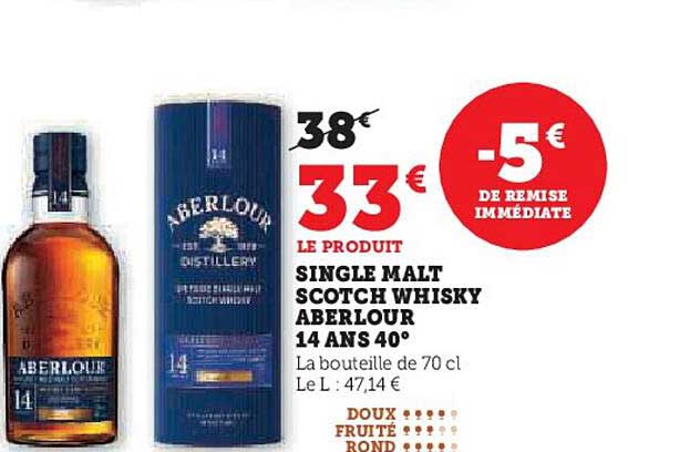 SINGLE MALT SCOTCH WHISKY ABERLOUR 14 ANS 40°