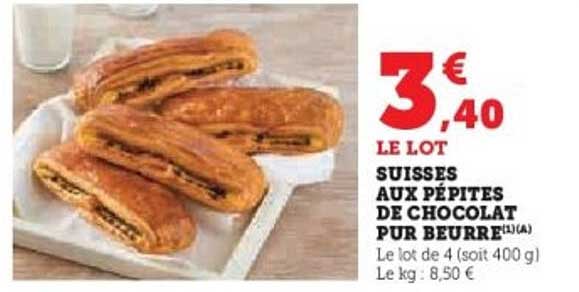 SUISSES AUX PÉPITES DE CHOCOLAT PUR BEURRE
