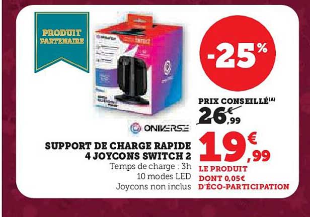 SUPPORT DE CHARGE RAPIDE 4 JOYCONS SWITCH 2