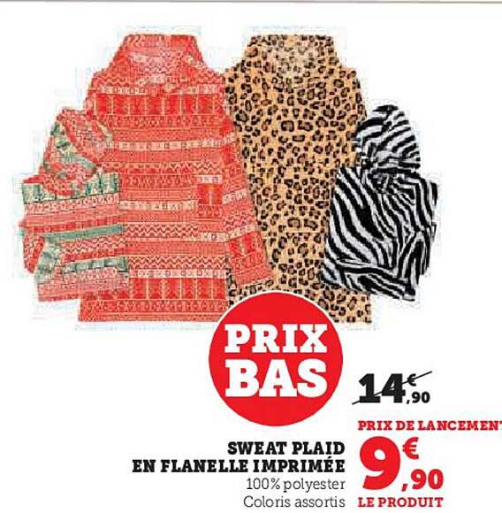 SWEAT PLAID EN FLANELLE IMPRIMÉE