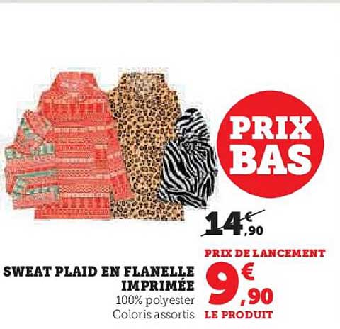 SWEAT PLAID EN FLANELLE IMPRIMÉE