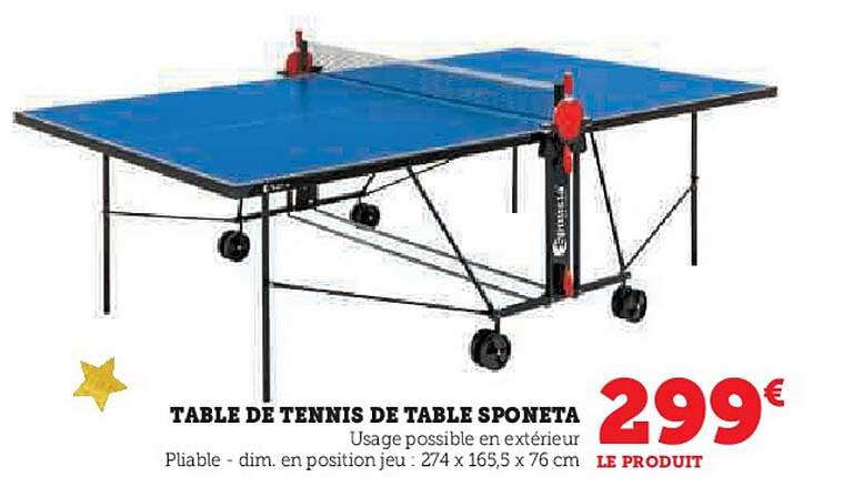 TABLE DE TENNIS DE TABLE SPONETA