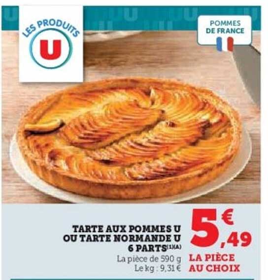 TARTE AUX POMMES U OU TARTE NORMANDE U 6 PARTS