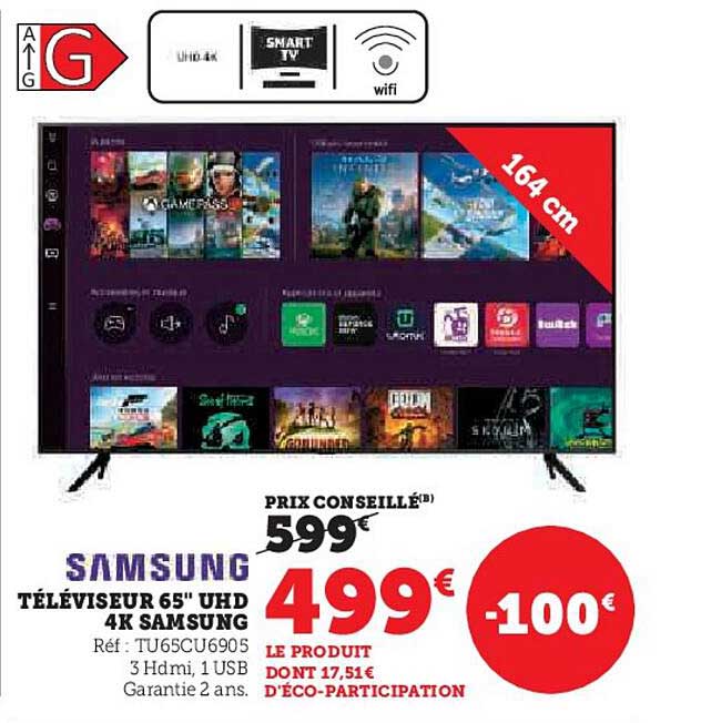 TÉLÉVISEUR 65" UHD 4K SAMSUNG
