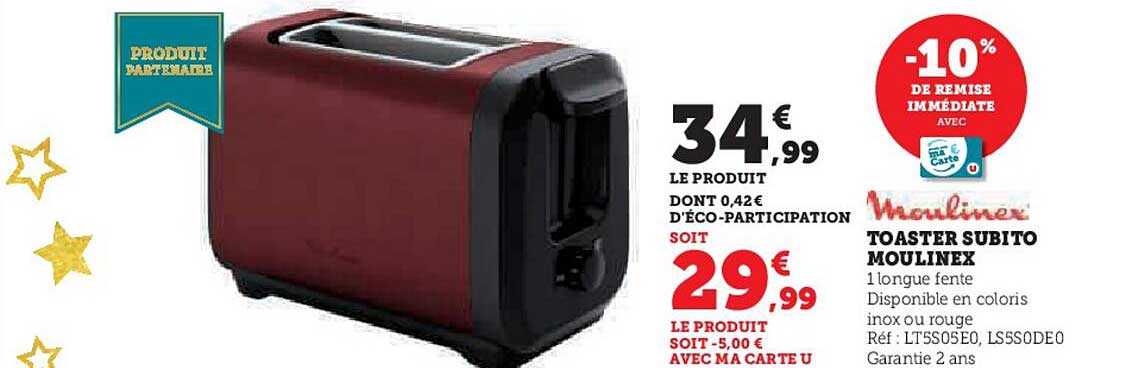 TOASTER SUBITO MOULINEX