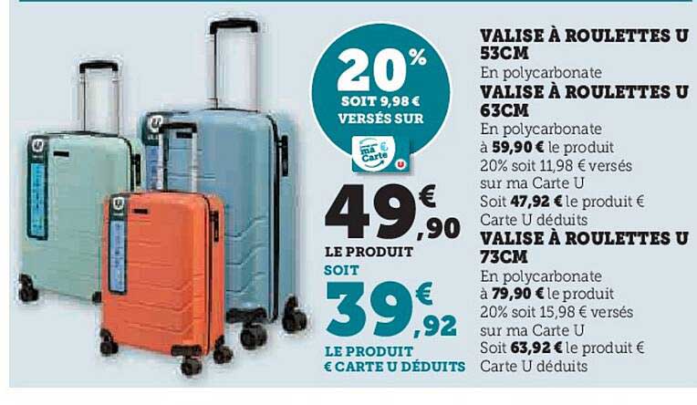 VALISE À ROULETTES U 53CM