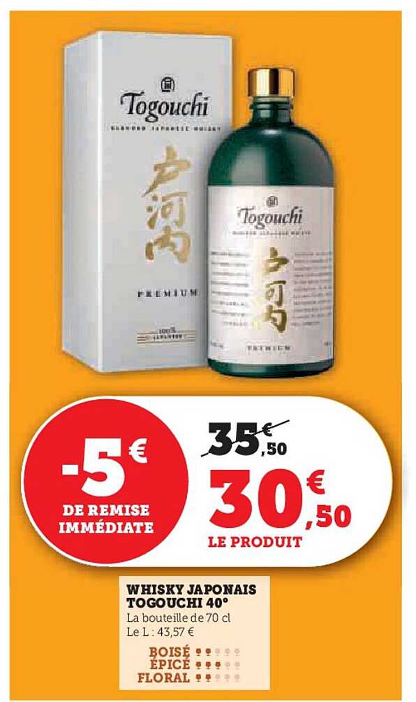 WHISKY JAPONAIS TOGOUCHI 40°