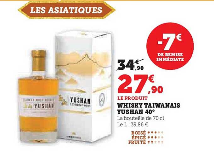WHISKY TAIWANAIS YUSHAN 40°